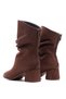 Women's Suede Special Design Thick Heeled Drawstring Zippered Boots - 4