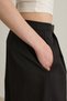 Clara High Waist Pleated Wide Leg Black Capri Pants - 4