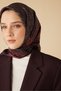 Ravza Twill Silk Scarf Bordo 90 X 90 - 5