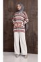 Knitwear with White Collar and Horizontal Stripes - 5