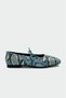 Solix Snake Patterned Tie-Up Women's Blue Ballerinas - 2