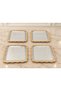 6 Pcs Presentation Tray & Coffee & Tea Tray - Silver-Gold Tray with Cast Flower Frame