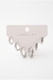 Women's Silver Color Zircon Stone 3-Piece Geometric Hoop Earring Set (Shipped with Box) - 2