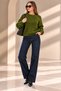 Women's Crew Neck Ribbed Knit Sweater Cty-Şml-265083 - 2