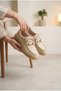 Women's Suede Look Moccasin Casual Shoes with Bead Accessories and Thick Sole - 3