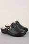 Women's Genuine Leather Special Sole Removable Sabo Home and Outdoor Slippers Rl.930 Black - 6