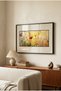 1 Piece Pvc Framed Black Wooden Frame Oil Painting Effect Spring Flowers Themed Horizontal Wooden Painting - Home, Business and Office Decoration Painting - 4