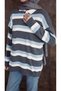 Knitwear with White Collar and Horizontal Stripes - 7