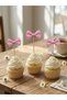Pink Polka Dot Bow Tie Long Toothpick 10 Pieces 16 cm - 2