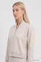 Beige Standard Fit Crop Wide Leg Women's Tracksuit Set - 95359 - 2