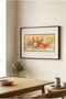 1 Piece Black Wooden Framed Botanical Floral Themed Horizontal Wooden Painting with Oil Painting Effect - Home, Business and Office Decoration Painting - 2