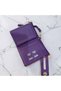 Italian Style Purple Wallet - Women's Multi-Compartment Wallet with Zipper and Wrist Strap - 4