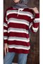Knitwear with White Collar and Horizontal Stripes - 7