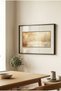 1 Piece Black Wooden Framed Horizontal Wooden Panel with Pvc Panels and Watercolor Effect Autumn River Theme - Home, Business and Office Decoration Panel - 2