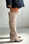 Siena Beige Suede Women's Boots with Knee-High Heels - 2