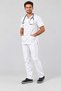 (E-Flex) White Lycra Men's Non-Ironing Fake Sleeve Nurse and Doctor Uniform Set Scrubs Hospital Uniform - 4