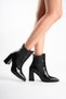 Pointed-Toe Elastic Thick-Heeled Boots [9cm] - 4