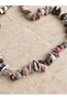 Rodonite Natural Stone Necklace with Large Broken Stones, Handmade, Adjustable, Special Design, Boxed - 6