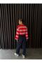 Women's Striped Oversize Crop Sweatshirt - 5
