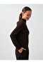 Bitter Brown Stitched Detail Stand Collar Soft Touch Blouse - 3