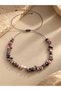 Rodonite Natural Stone Necklace with Large Broken Stones, Handmade, Adjustable, Special Design, Boxed - 2