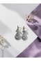 Zircon Stone Water Drop Figured Earrings - 4
