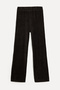 Women's Brown Corduroy Comfort Fit Velvet Trousers - 2