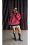 Women's Zippered Striped Sweater
