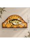 Welcome Written 3D Embossed Fish Figured Wooden Wall Key Holder with 4 Double Hooks Hanger 40X19 cm - 3
