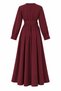 Burgundy Casual Pleated Dress - 2Y2330 - 2