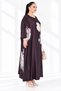 Plus Size Floral Print Long Satin Special Occasion Dress - 3