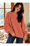 Yavru Ağzı Crew Neck Oversize Women's Knitwear Sweater - 3