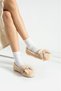 Women's Beige Comfortable Ballerina Shoes with Bow Accessories, Suitable for Winter Home and Daily Wear - 3