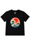 Sunset Wave - Japanese Great Ocean Wave Rising Sun Kids Graphic T-Shirt