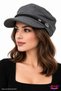 Gray Color Cashmere Captain's Cap Hat with Rope Detail Stylish Design Brimmed Elastic Back Autumn Winter Painter's Sailor Hat
