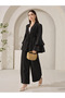 Stylish Outfit; the Double-Breasted Top Offers a Very Noble Look with a Waist-Tie Detail and Flared Sleeves. It Goes Well with Everyday Combinations When Paired with Wide-Leg Pants. *(150 Characters)* - 4