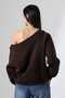 Women's 3-Strand Ruffled Shoulder Drop Boat Neck Sweatshirt 22278 - 5