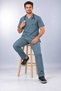(E-Flex) Sea Green Lycra Men's Non-Ironing Sleeveless Nurse and Doctor Uniform Set Scrubs Hospital Uniform - 2
