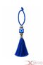 Car Rearview Mirror Ornament with Blue Evil Eye Beads and Tassels Auto Interior Accessory - 2
