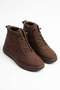 Altor Side Zipper Stitched Rubber Tied Sole Genuine Leather Women's Boots Brown Nubuck - 6