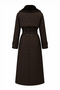 Quilted Fur Collared Belted Brown Trench Coat 13560 - 7