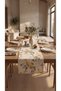 Duck Fabric Runner 40X130 cm – Eucalyptus Leaf Patterned, Water Repellent Stain-Resistant Decorative Table Runner