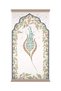 Water Green Ottoman Tulip Pattern Velvet Prayer Rug with Pouch - 2