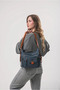 Women's Multi-Compartment Zippered Soft Leather Look Adjustable Strap Shoulder and Crossbody Bag Blue 18390 - 2