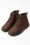 Altor Side Zipper Stitched Rubber Tied Sole Genuine Leather Women's Boots Brown Nubuck - 8