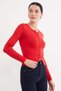 Ribbed Slim Fit Blouse with Snap Front - 5