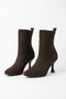 Tuter Knitwear Patterned Thin Heeled Women's Boots Brown - 4