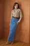 Cross Cut Denim Skirt Light Blue
