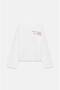 White Contrast Text Back Print Long Sleeve T-Shirt - 4