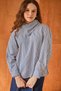 Shawl Collar Striped Shirt Navy Blue - 7